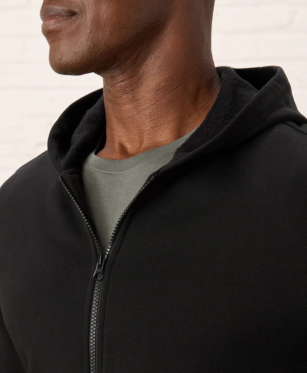 brushed fleece zip hoodie
