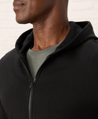 brushed fleece zip hoodie