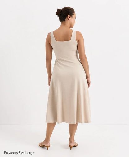 fit & flare square neck dress
