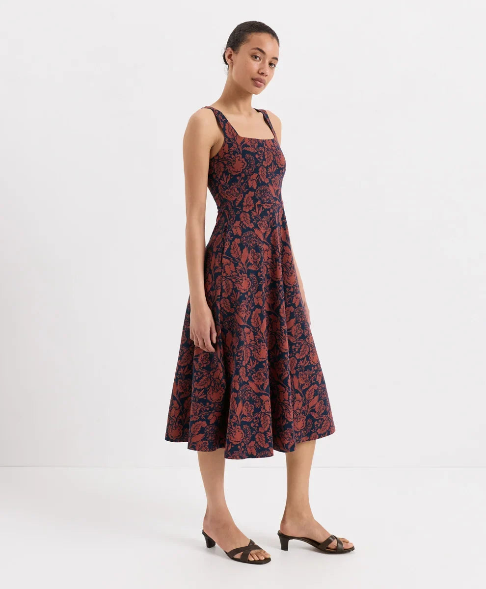 fit & flare square neck dress
