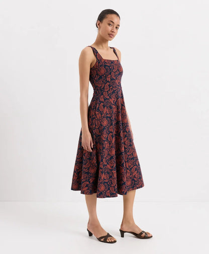 fit & flare square neck dress