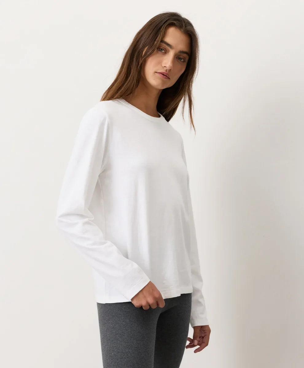 soft-slub essential crewneck long sleeve tee