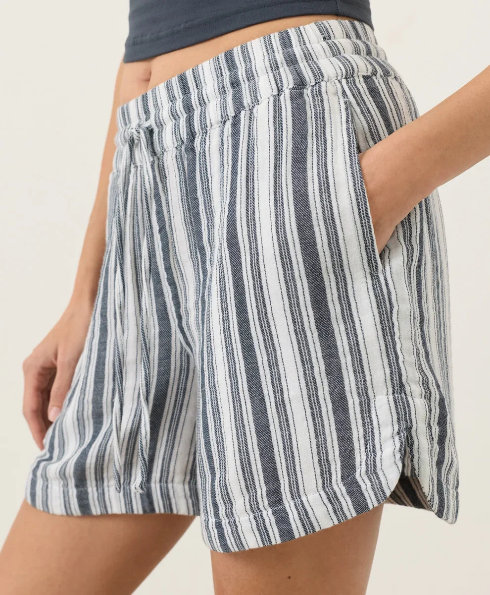 coastal double gauze curved hem short