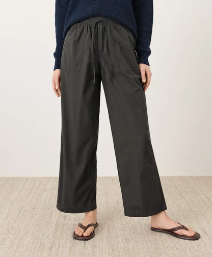 clearance stretch poplin wide leg pant