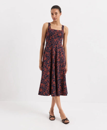 fit & flare square neck dress