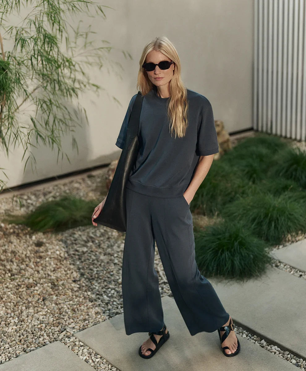 clearance airplane pintuck wide leg pant