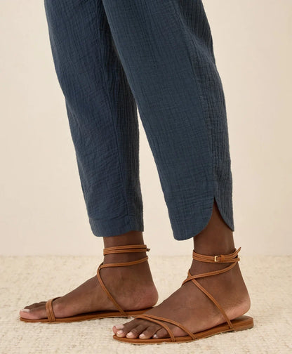 clearance coastal double gauze tapered pull-on pant
