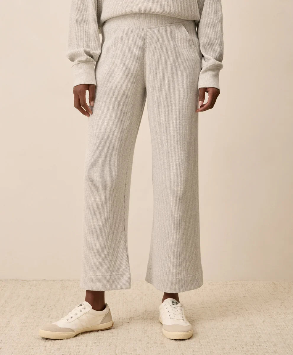 clearance thermal waffle wide leg pant