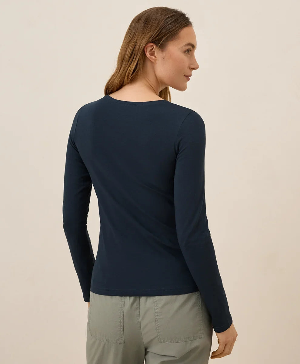 clearance luxe stretch jersey slim long sleeve tee