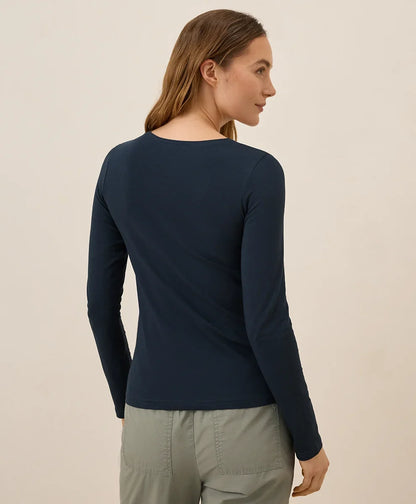 clearance luxe stretch jersey slim long sleeve tee