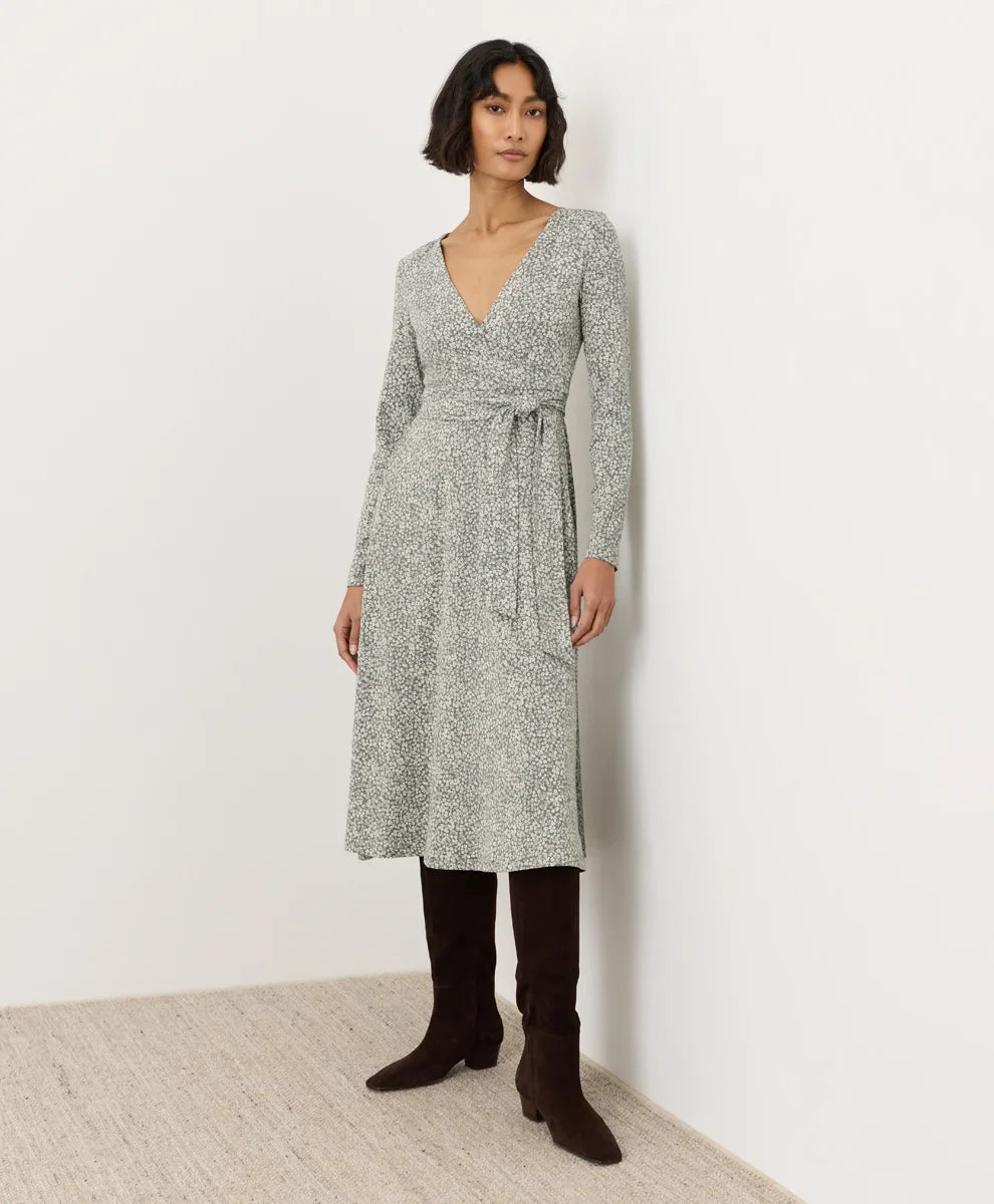 clearance fit & flare wrap dress