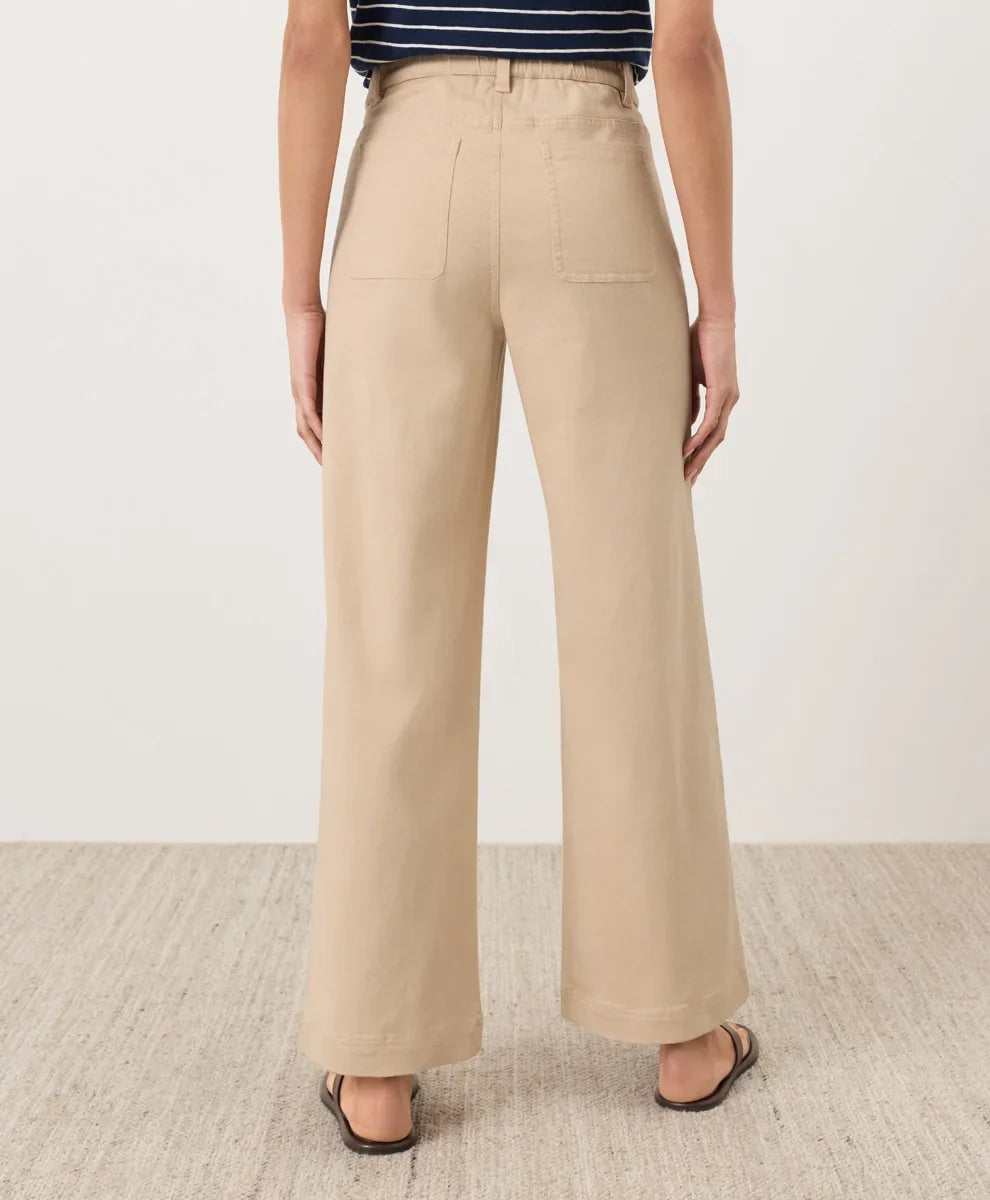 clearance stretch twill wide leg pant