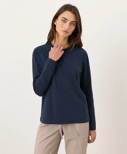 soft-slub essential crewneck long sleeve tee