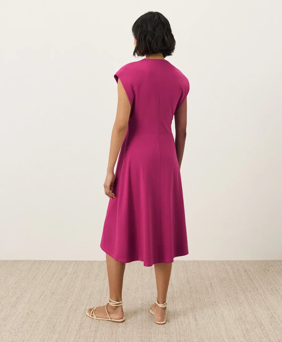 fit & flare v-neck twist dress