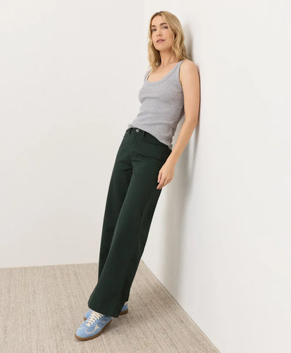 clearance stretch twill wide leg pant