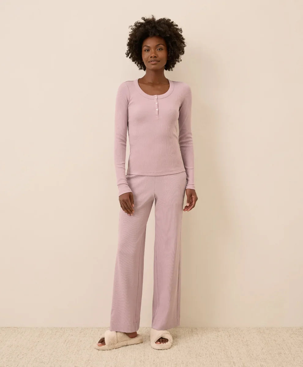 clearance easy rib wide leg lounge pant