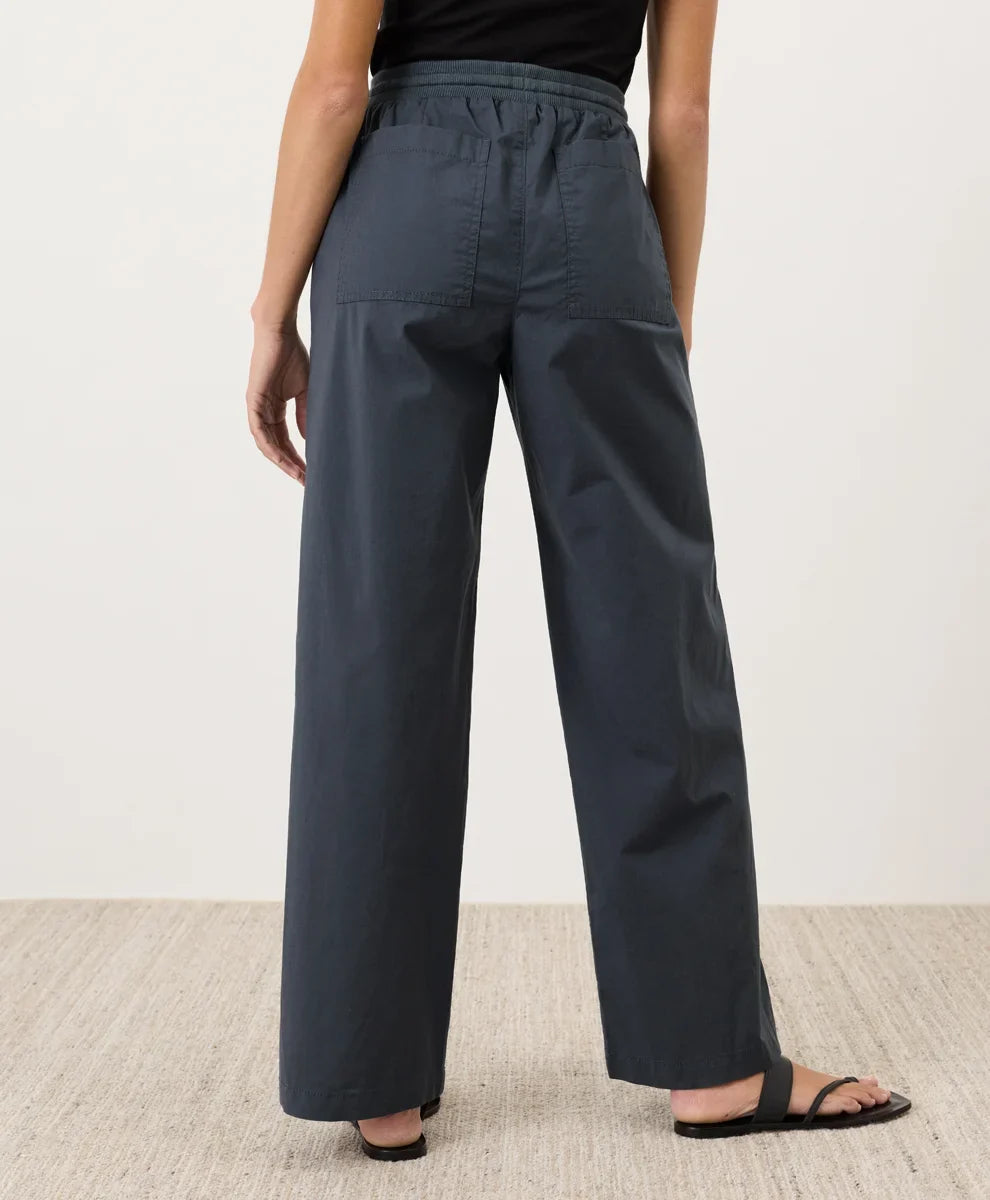 clearance stretch poplin wide leg pant