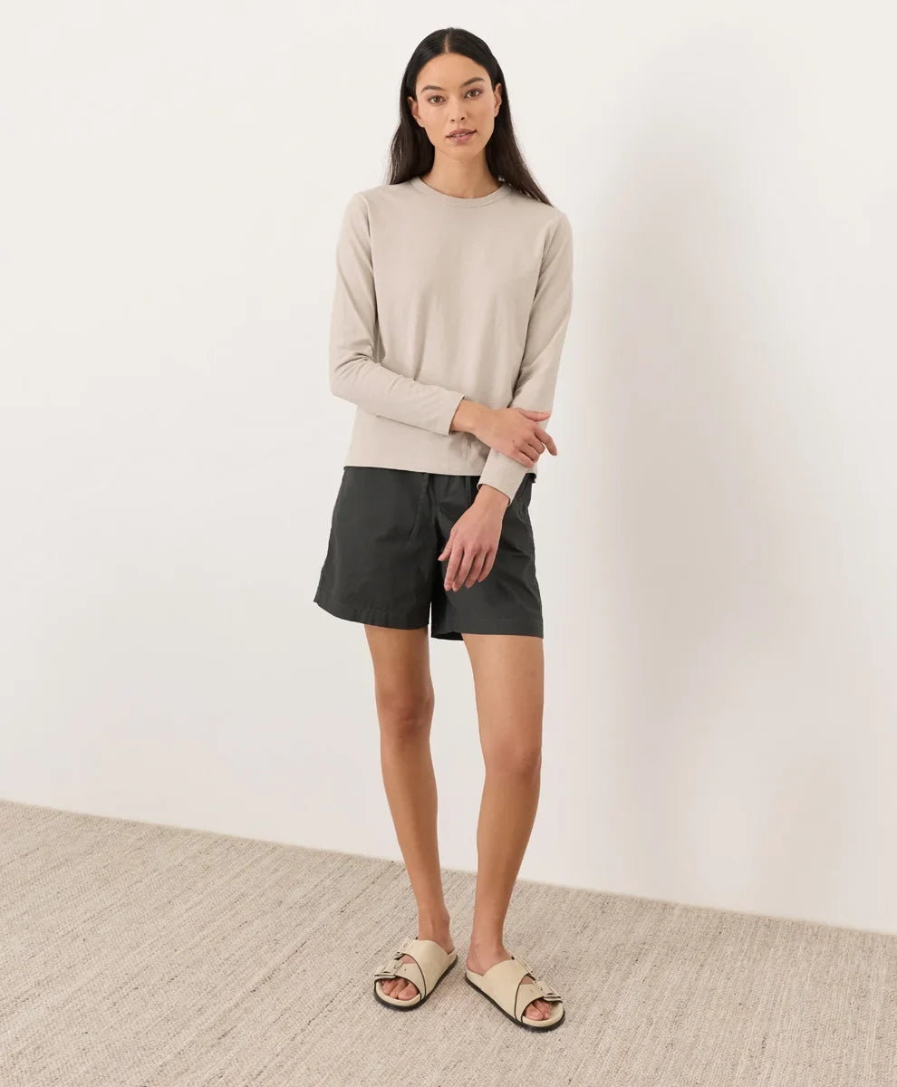 soft-slub essential crewneck long sleeve tee