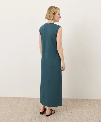 soft-slub essential easy muscle tee maxi dress