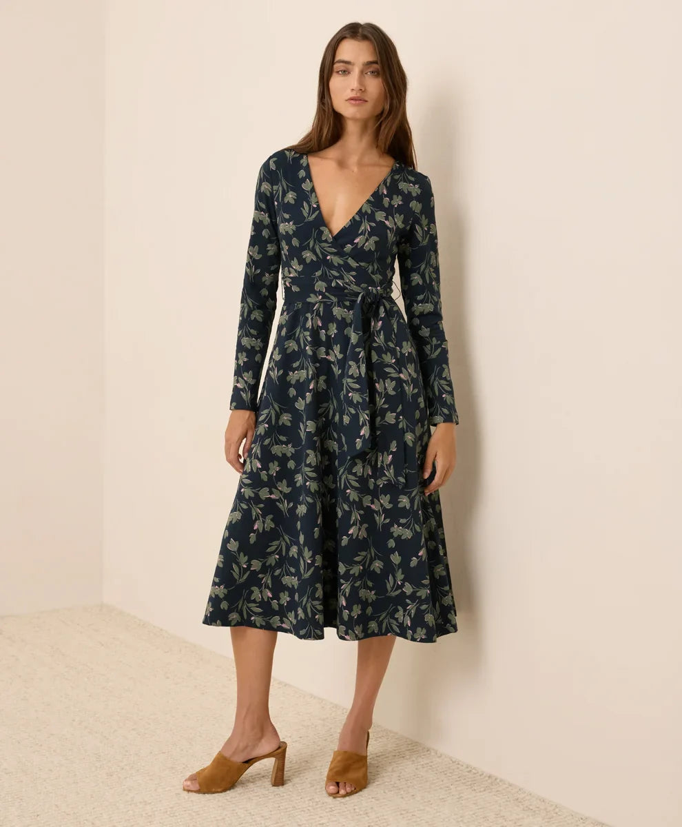 clearance fit & flare wrap dress