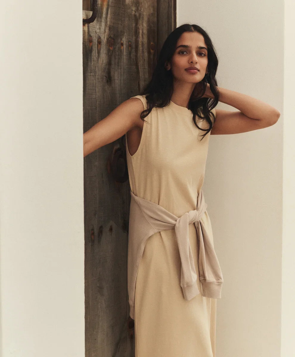 soft-slub essential easy muscle tee maxi dress
