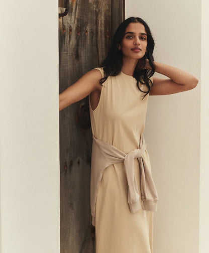 soft-slub essential easy muscle tee maxi dress
