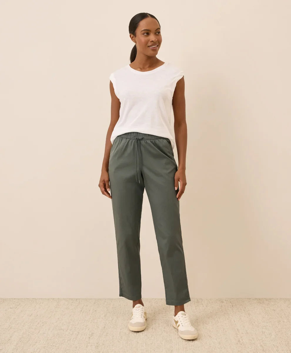 clearance daily twill ultra-high rise tapered pant