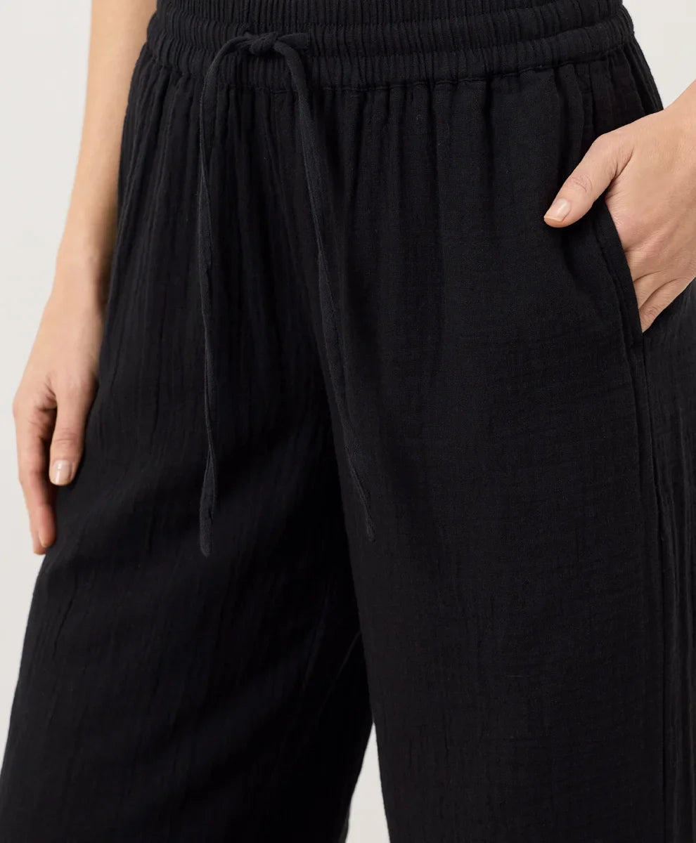 coastal double gauze split hem pant