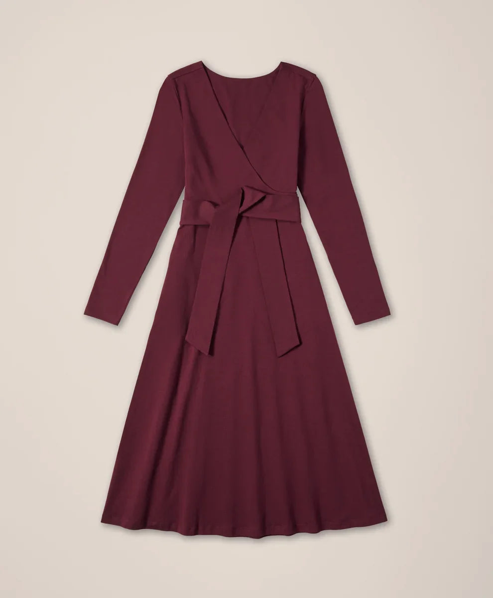 clearance fit & flare wrap dress
