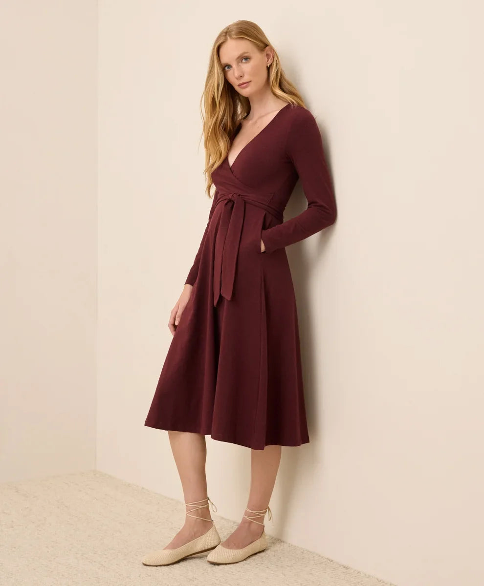 clearance fit & flare wrap dress