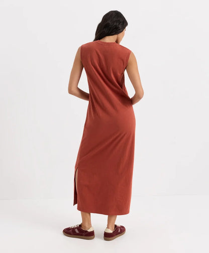 soft-slub essential easy muscle tee maxi dress
