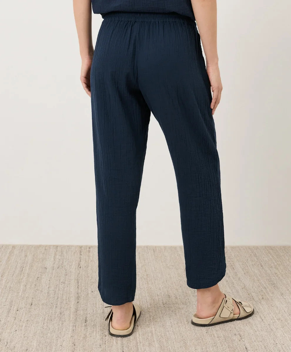 coastal double gauze tapered pull-on pant
