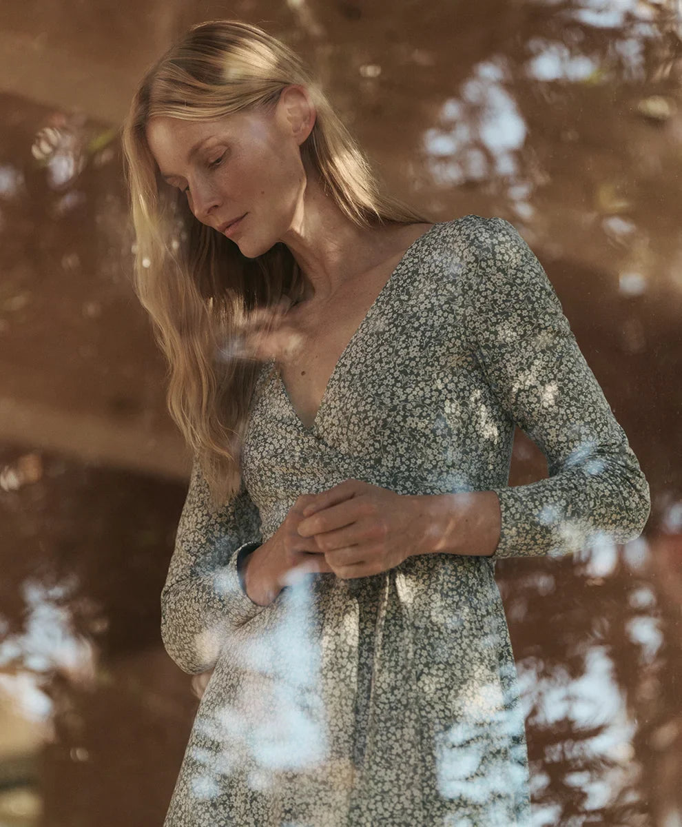 clearance fit & flare wrap dress