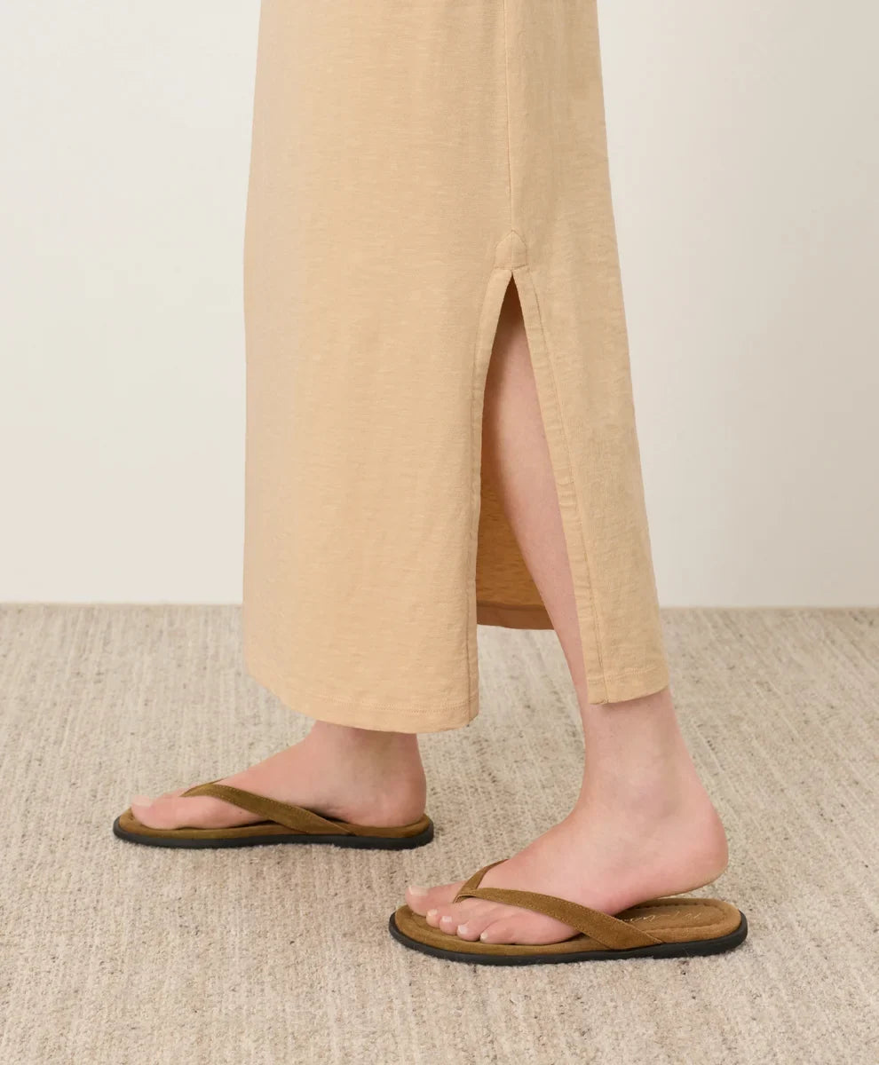 soft-slub essential easy muscle tee maxi dress