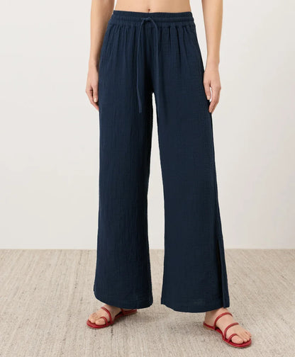 coastal double gauze split hem pant