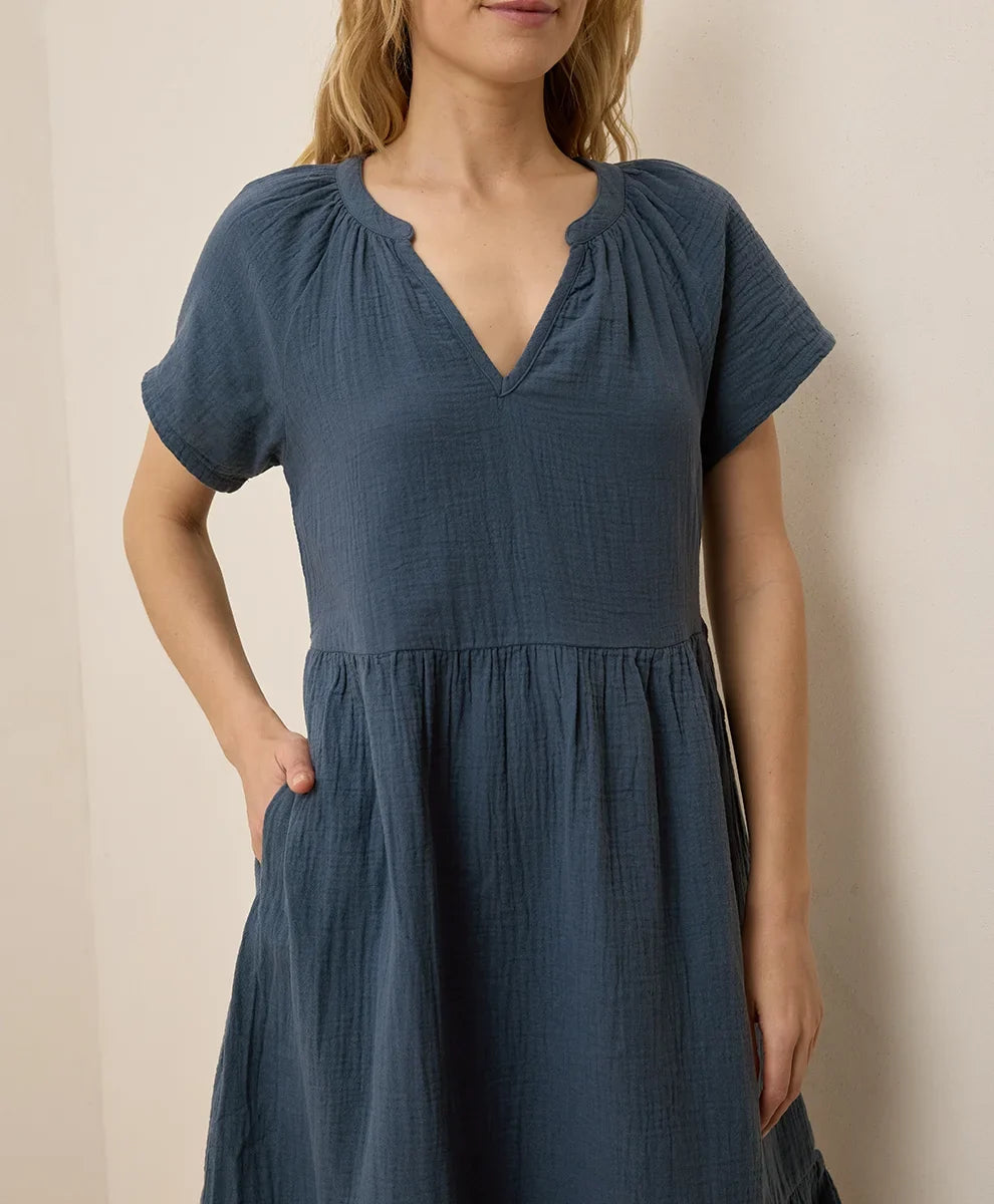 clearance coastal double gauze breezy dress