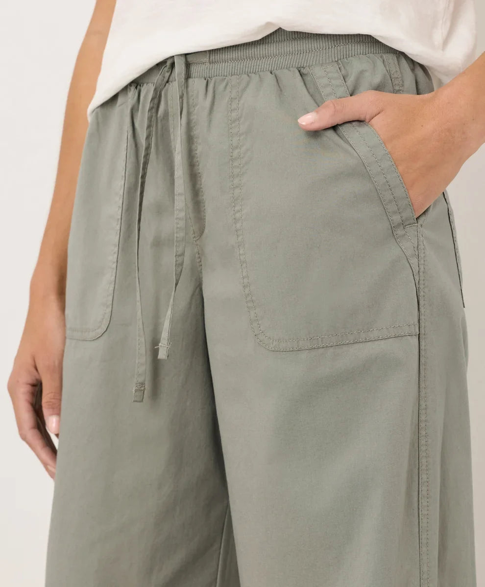 clearance stretch poplin wide leg pant