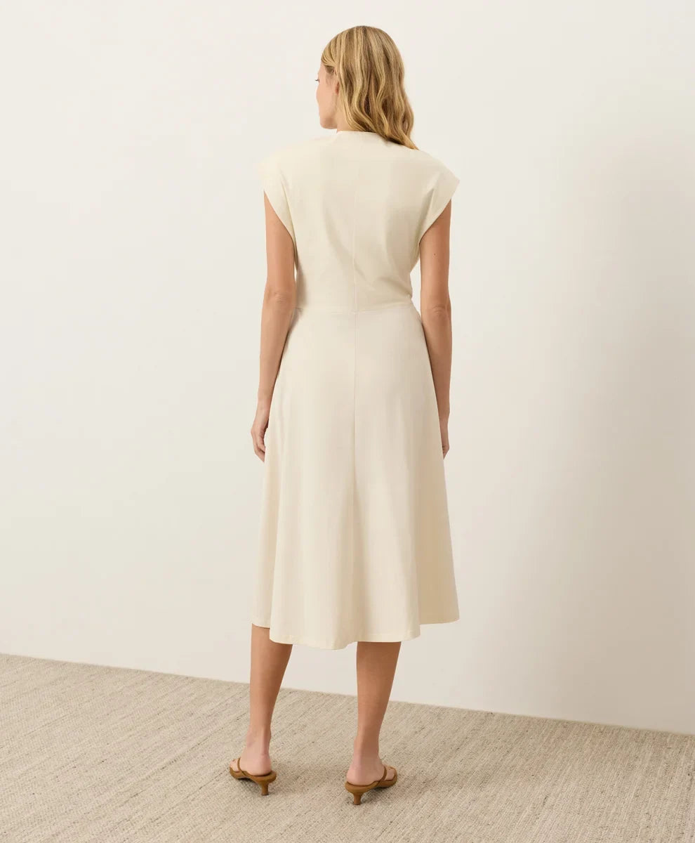 fit & flare v-neck twist dress