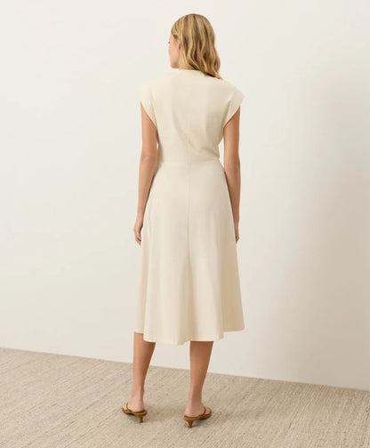 fit & flare v-neck twist dress