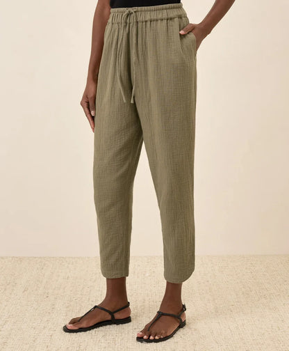 clearance coastal double gauze tapered pull-on pant