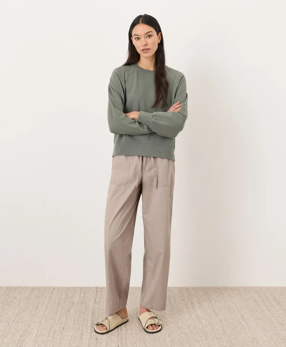 clearance stretch poplin wide leg pant