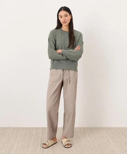 clearance stretch poplin wide leg pant