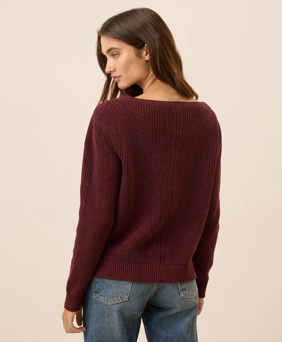 clearance luxe knit boatneck sweater