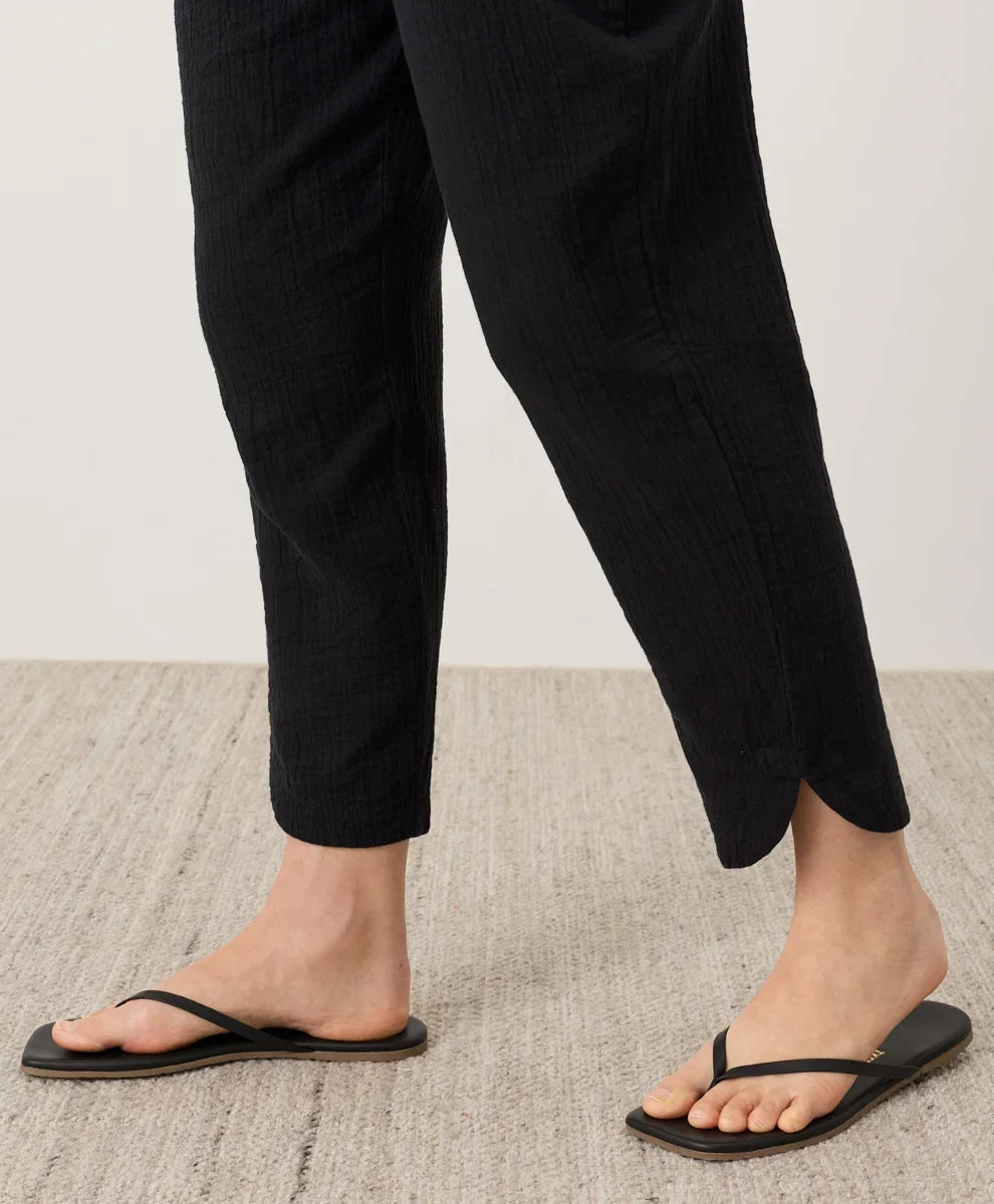 coastal double gauze tapered pull-on pant