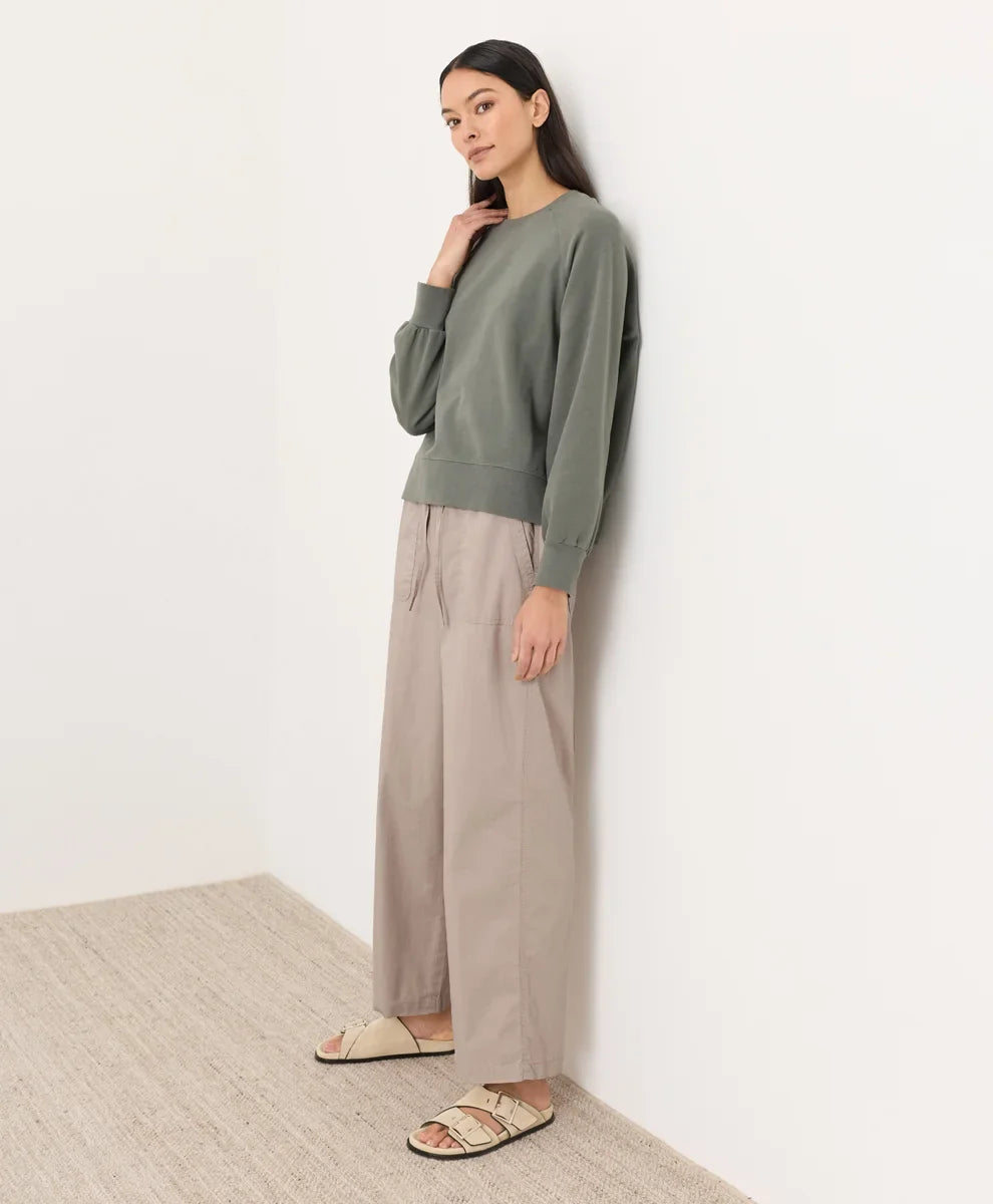 clearance stretch poplin wide leg pant