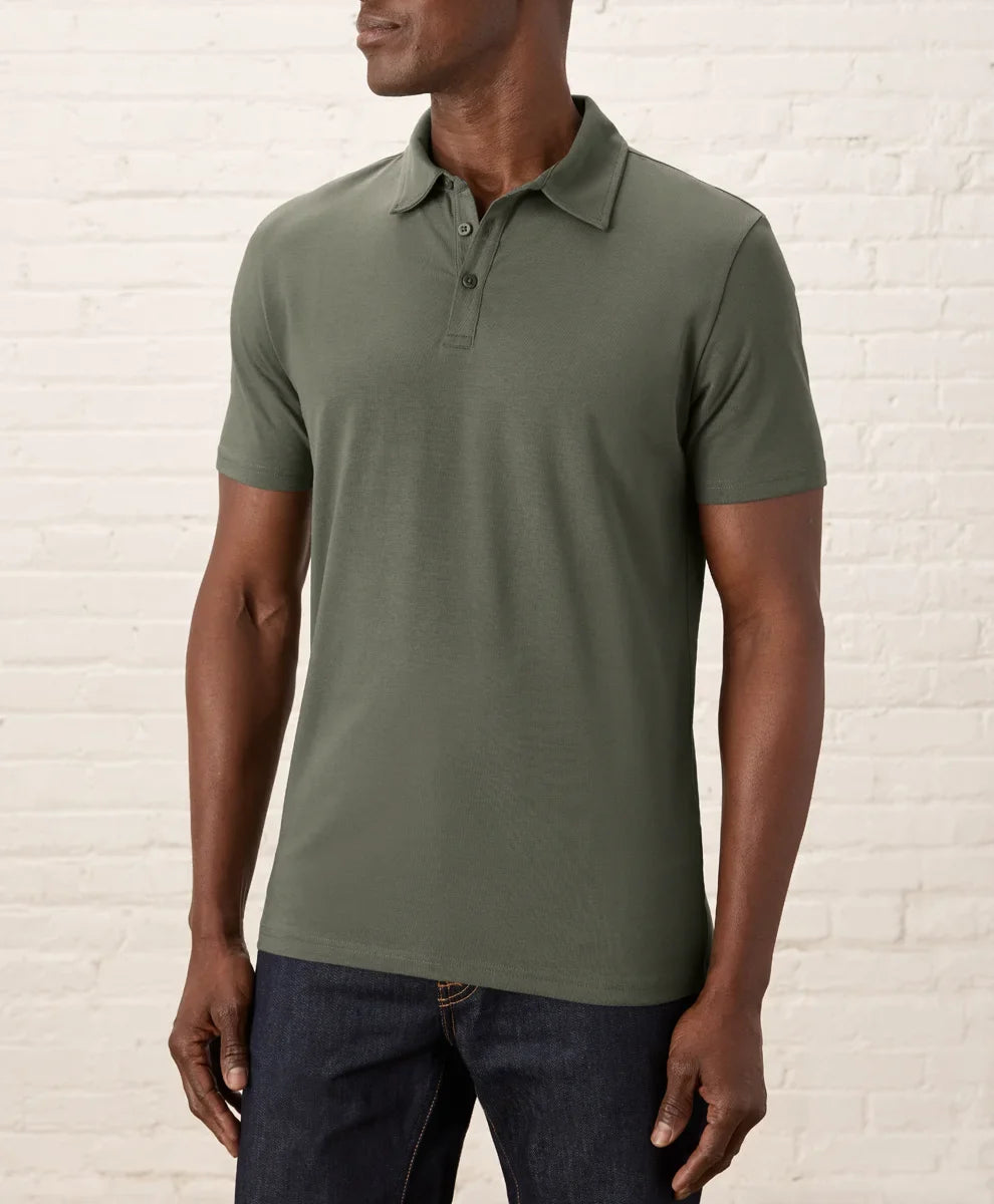 luxe essential slim polo