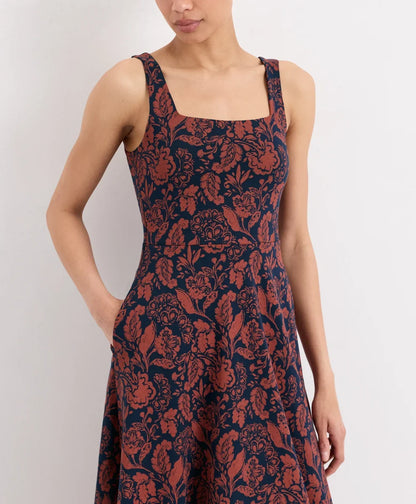fit & flare square neck dress