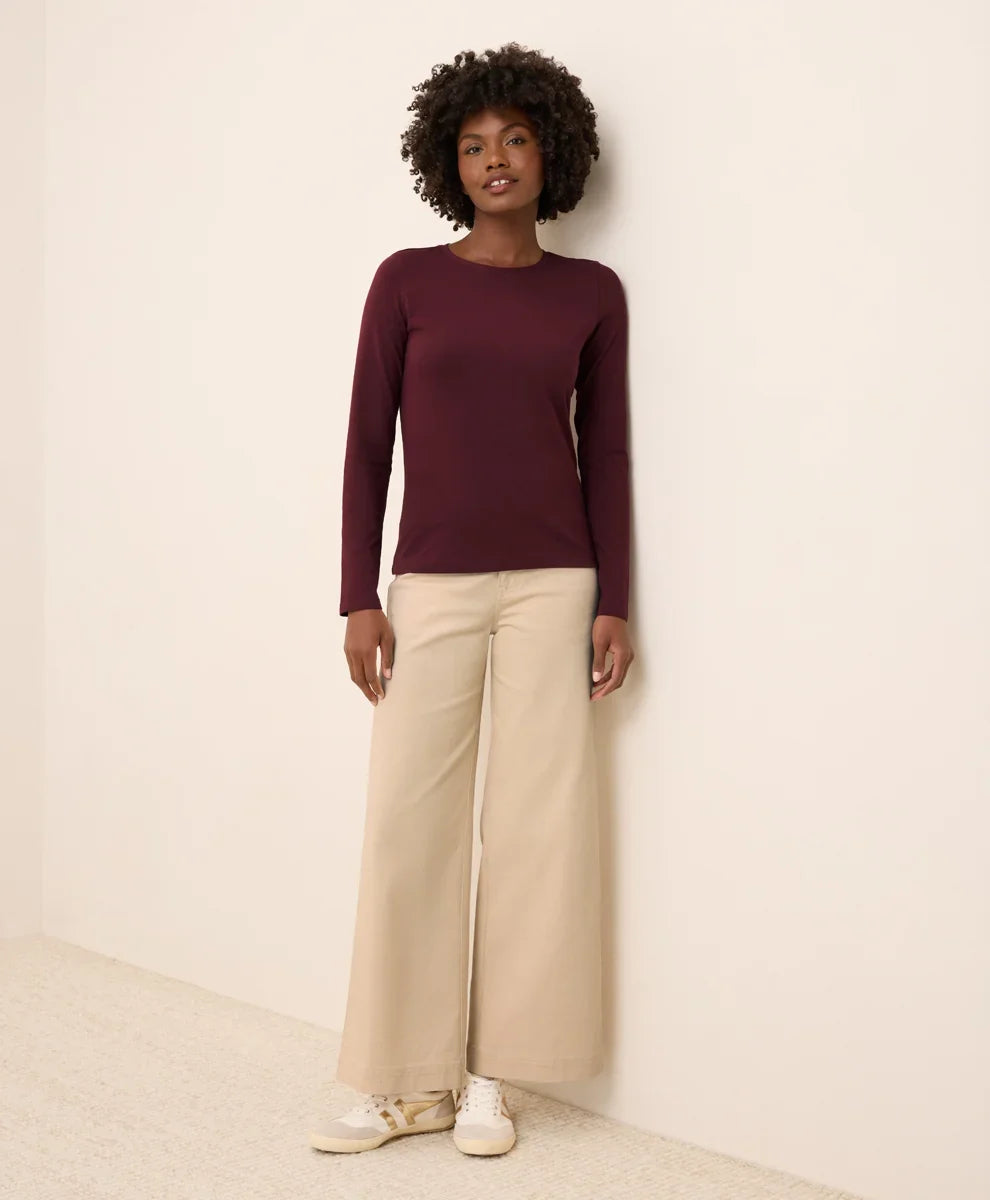 clearance luxe stretch jersey slim long sleeve tee