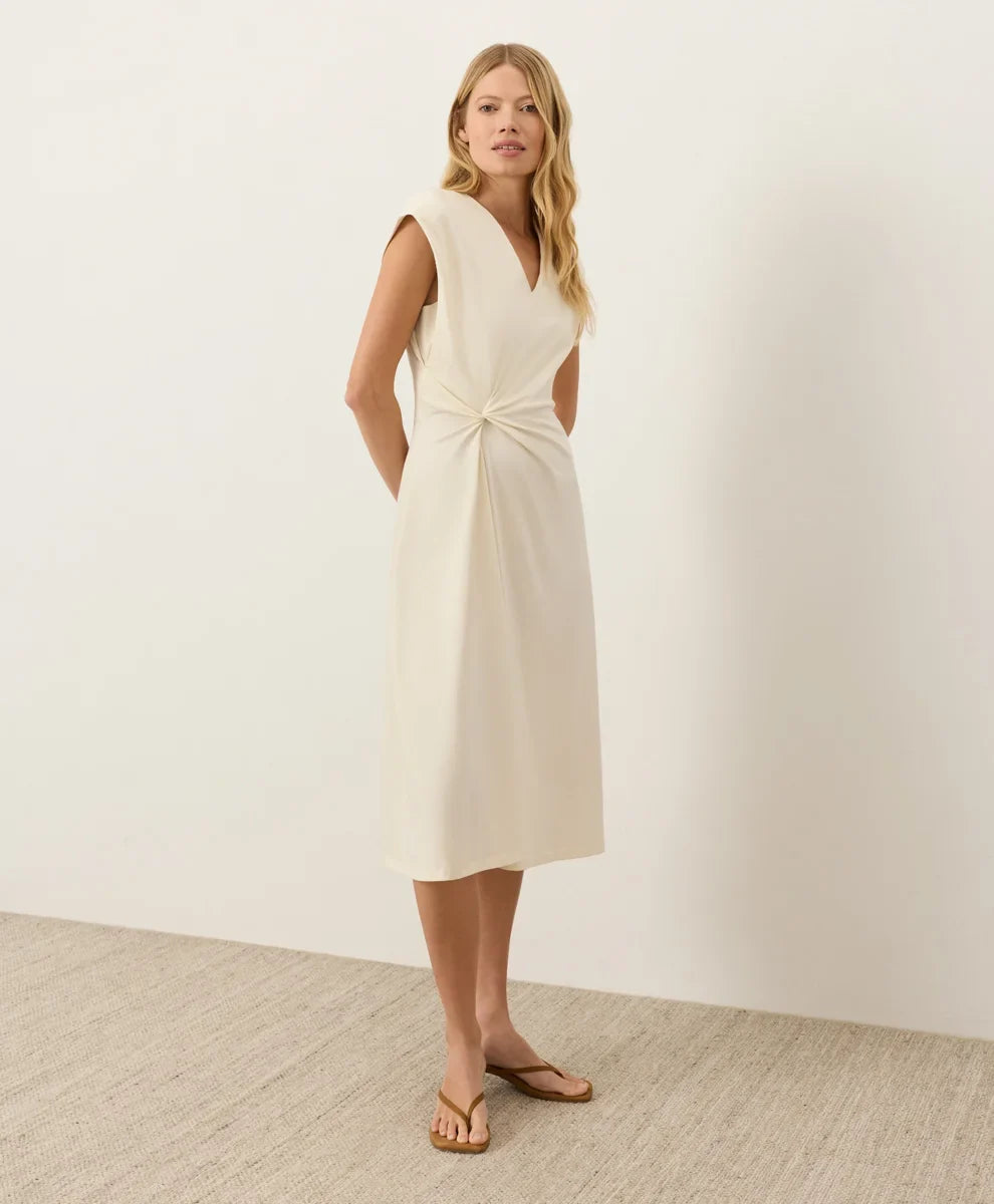 fit & flare v-neck twist dress