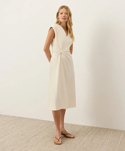 fit & flare v-neck twist dress